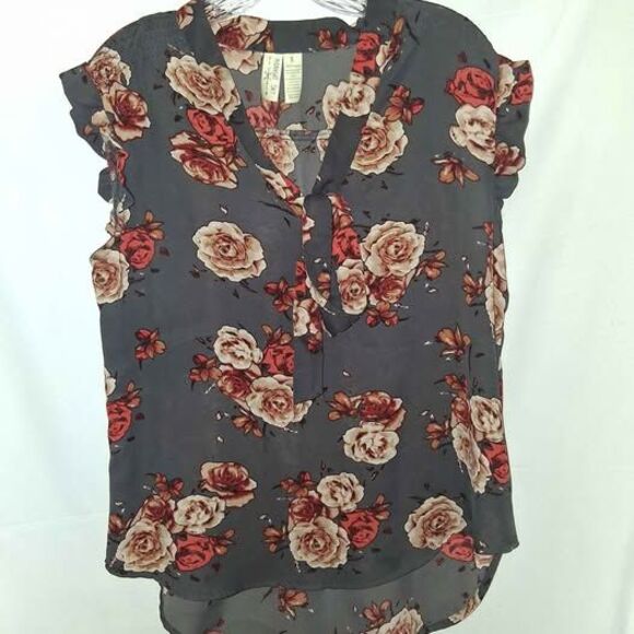 Midnight Sky Large Floral Blouse large - Picture 2 of 4